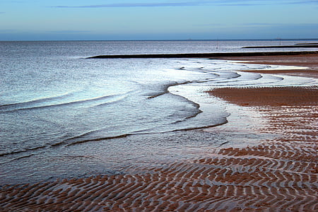 Marea Nordului, Marea Wadden, mare, plajă, fluxurile, cer, apa