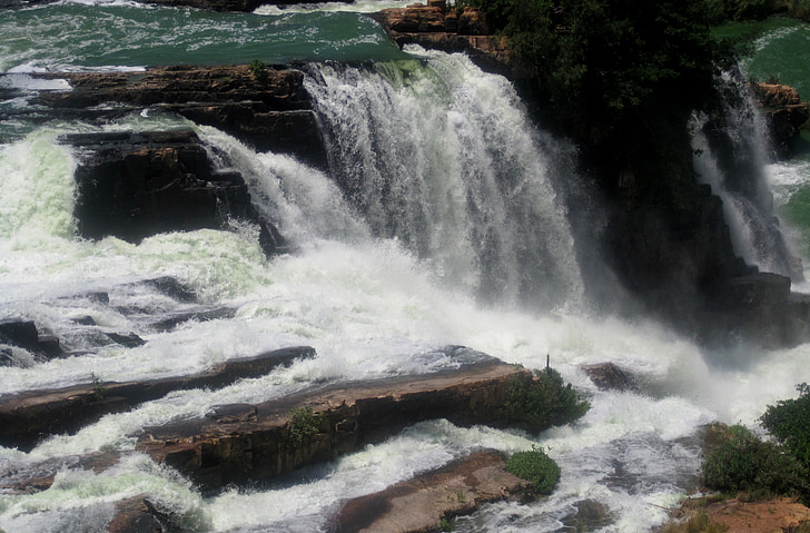 river, water, waterfalls, running, falling, rushing, turquoise