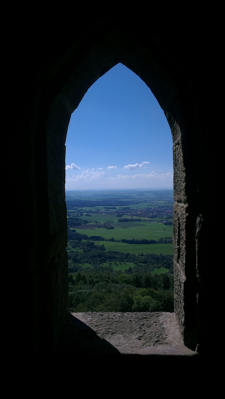 window, castle windows, castle, landscape, land, outlook, distant