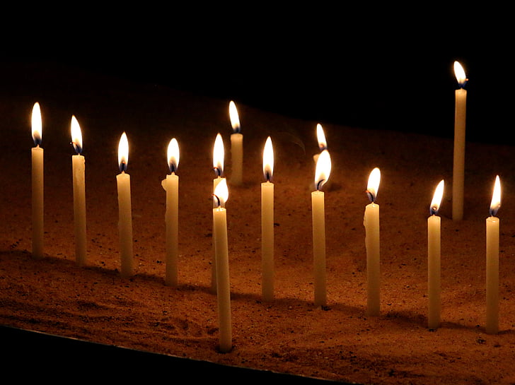 κεριά, Εκκλησία, φώτα, Χριστούγεννα, διανυκτέρευση, έλευση, ατμόσφαιρα