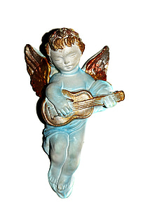 la figurine, Or, guitare, ange
