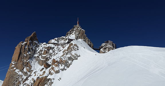 l'Aiguille du midi, Chamonix, estació d'esquí, alta muntanya, muntanyes, alpí, Cimera