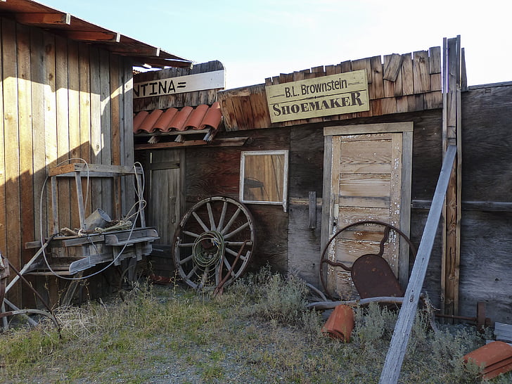 Deadman ranch, antique, bâtiments, en bois, style occidental, Far west, ville fantôme