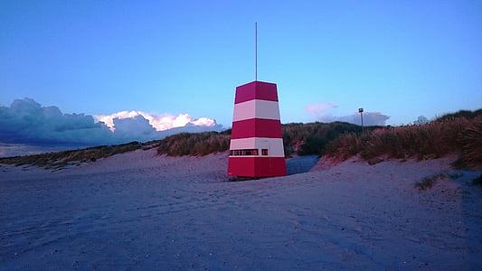 stranden, tårnet, Østersjøen, abendstimmung, himmelen, Danmark, Zealand