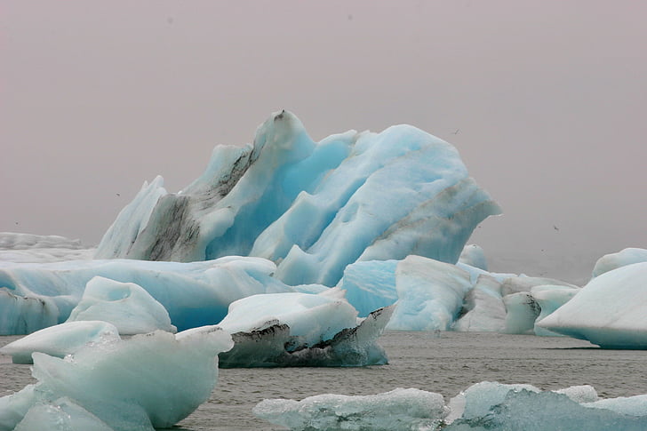 jäämägi, Island, Glacier, vee, jää-, Lagoon, sinine