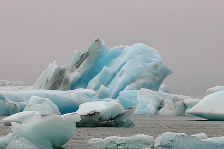 Айсберг, Исландия, Ледник, воды, ледниковые, Лагуна, Голубой
