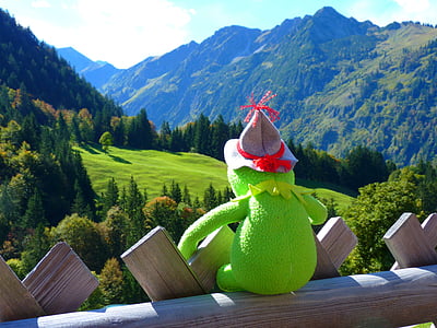 outlook, mountains, vision, view, hiking, kermit, frog