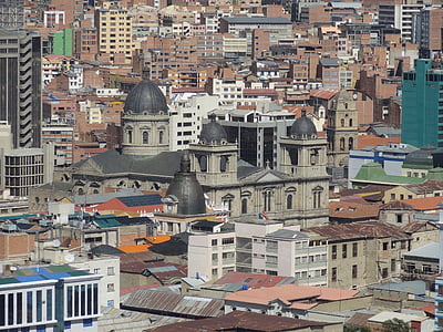 staden, Urban, Bolivia, byggnader, fred