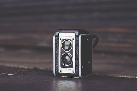 càmera, Kodak, duaflex, retro, anyada, vell, fotografia