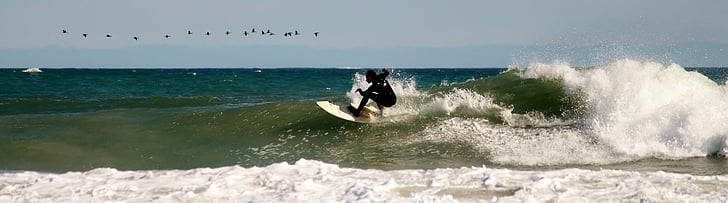 surfer, daska za surfanje, udaranje mora o obalu, surfanje, slobodno vrijeme, vještina, plaža