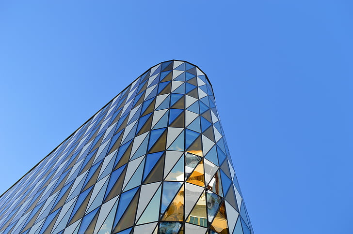 architecture, building, facade, futuristic, high, low angle shot, modern