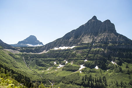 Mountain, Glacier national park, Amerika, Ľadovec, národné, Park, Montana