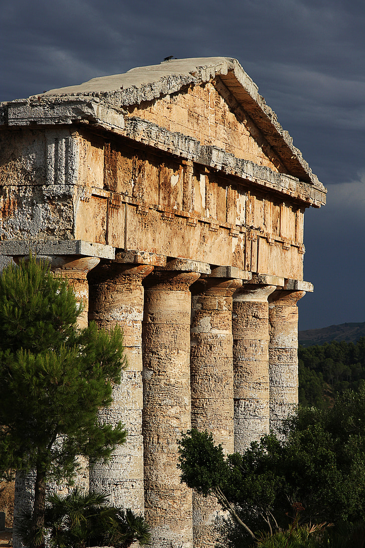 Segesta, Sicilia, tempelet, landskapet