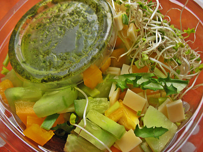 eten, salade, paprika, komkommer, Sprout groenten, gezonde, voedsel