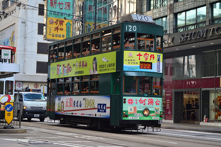 Hongkong, tramvaj, vlakem, železnice, Asie, Hong, Kong