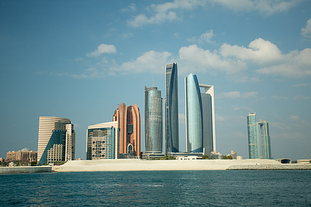 Abu dhabi, cidade, linha do horizonte, Emirates, árabes, Dhabi, Abu