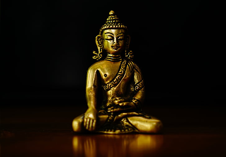Buddha, figur, bronse, Golden buddha, meditation, Asien, buddhisme
