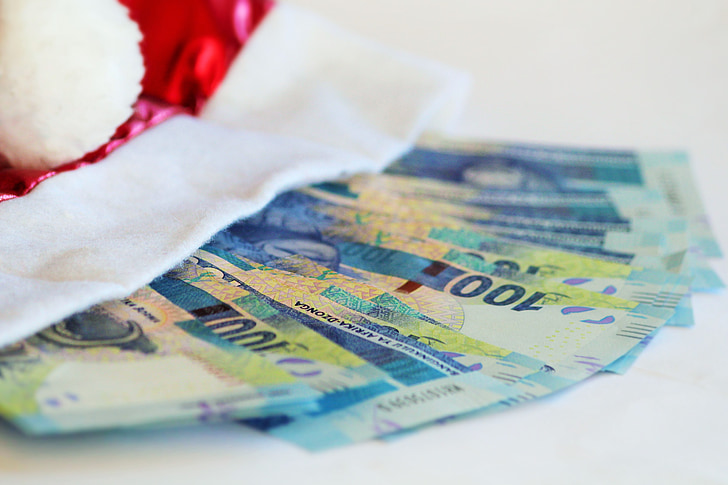 novac za Božić, novac, za naplatu, napojnica, Djed Mraz, Pokloni, kupovina