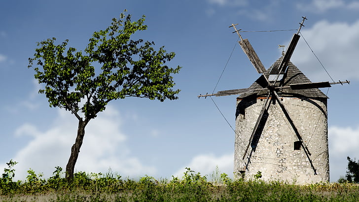 windmill, mill, old windmill, monument, throughout the windmill, bakony mountain windmill, gabonaőrlő