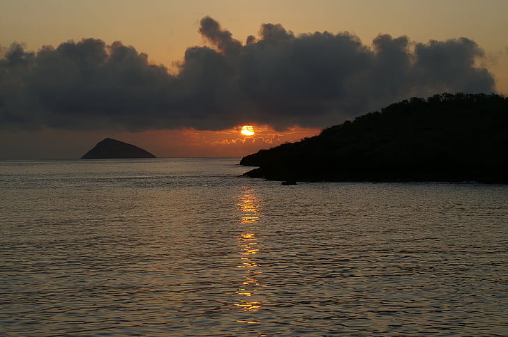 zonsondergang, Galapagos, eilanden, Ecuador, reizen, zee, Oceaan