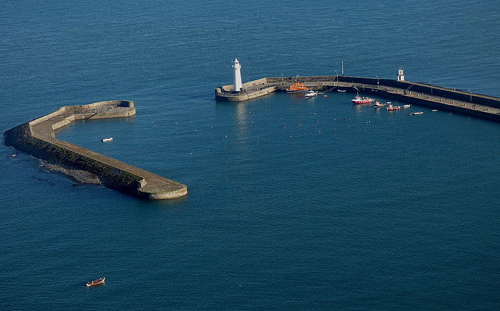 harbour, lighthouse, sea, coast, beacon, safety, boat