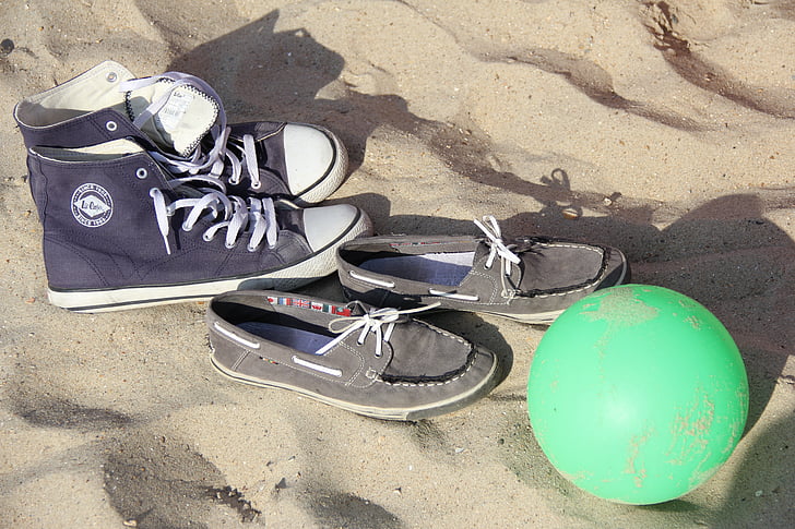 gym shoes, summer, holiday, sand, rest