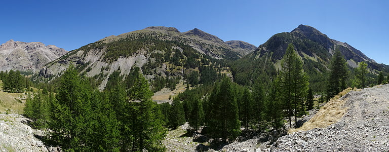 panorama de la montaña, Alpes, Francia, el macizo de dévoluy, hautes alpes, verano, montaña