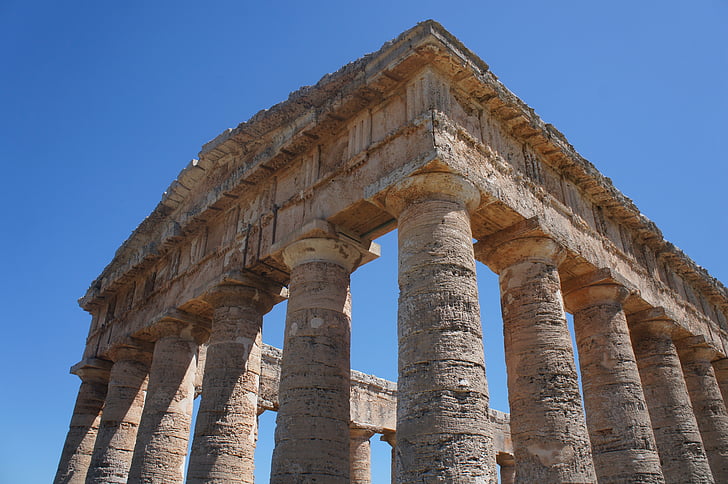 romok, templom, Szicília