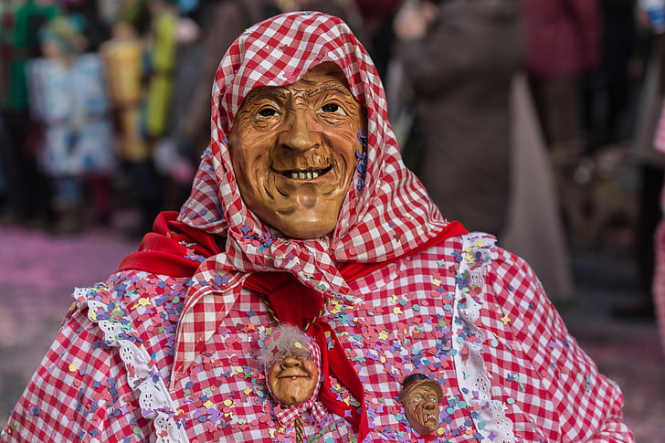 Karnaval, masker, kostum, panel, Luzern, 2015, budaya