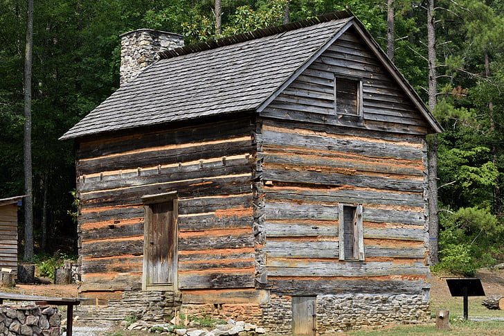古い, 素朴です, 丸太小屋, 木材, 木製, 歴史的です, レトロ