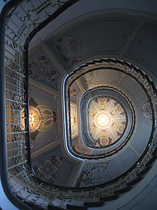 stepenice, Riga, stubište, Latvija, arhitektura, Nouveau, spirala