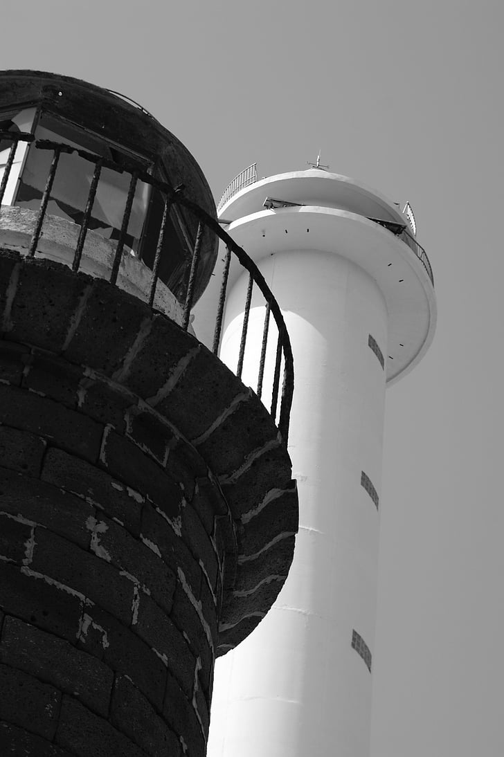 Lighthouse, Marine, lanterner, sort og hvid, nostalgi, størrelsen af den, gamle