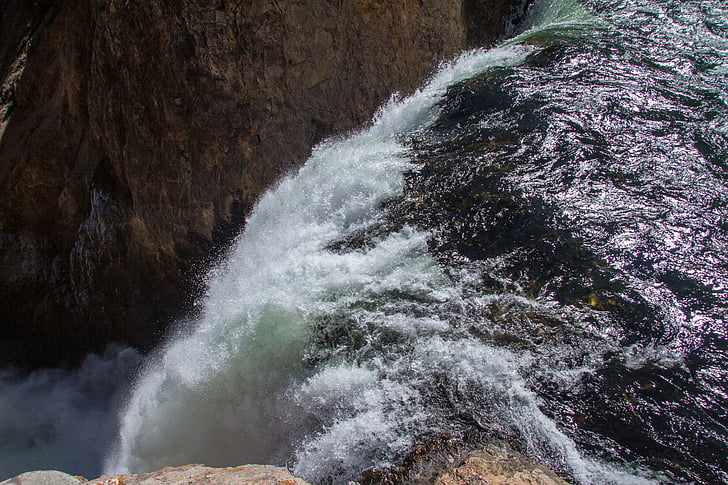 yellowstone national park, lower falls, waterfall, wyoming, usa, canyon