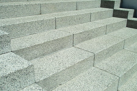 tangga, blok beton, secara bertahap, granit, putih, neraka