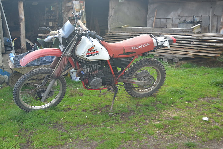 motobike, bicicleta, Honda, motor, vermelho, 1989