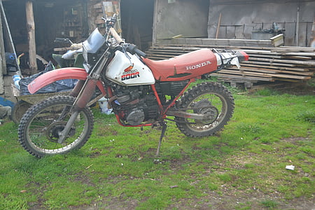 motobike, rower, Honda, silnik, czerwony, 1989