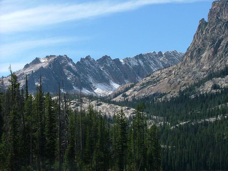 backcountry, góry, zakres, Ząb piły, Idaho, szczyty, Natura