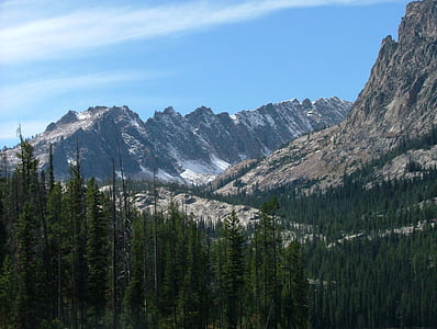 Backcountry, Mountain, utbud, sawtooth, Idaho, toppar, naturen
