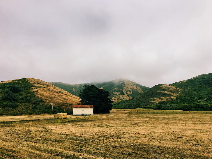 mountain, highland, cloud, sky, landscape, nature, valley