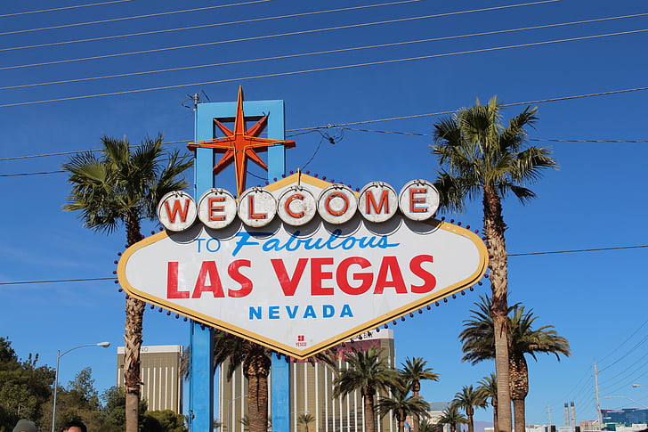 las vegas, znak, Nevada, kasyno, gry hazardowe, punkt orientacyjny, powitanie