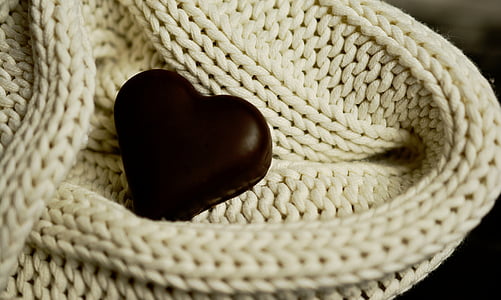 심장, 초콜릿 하트, 모직, 메쉬, 사랑, 어머니의 날, 인사말