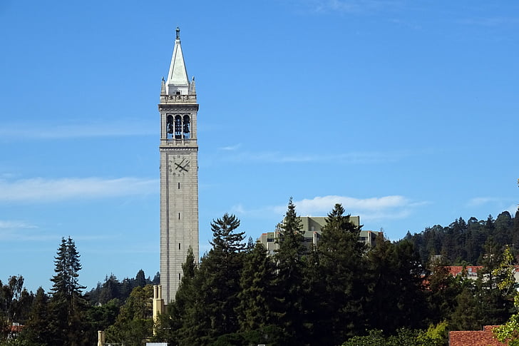 Campanile, Sather tower, Université, bâtiment, campus de, Californie, Cal