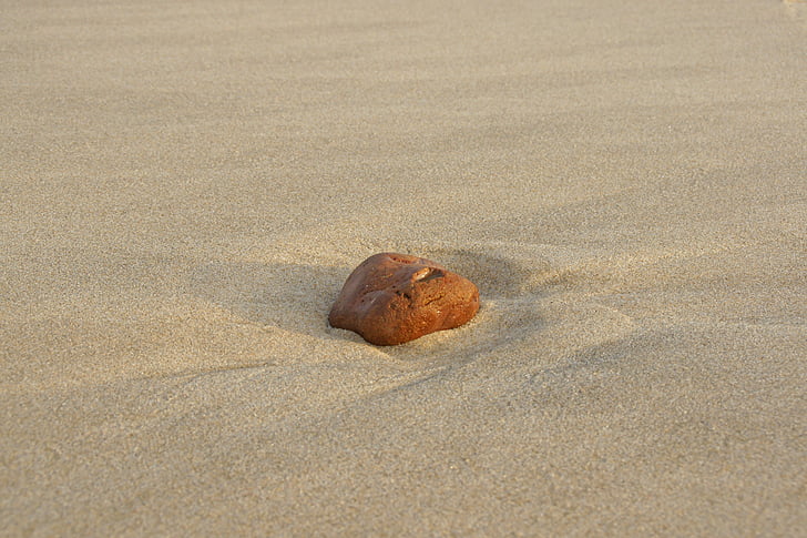 пясък, плаж, камък, миех на, изгрев, камъче, природата