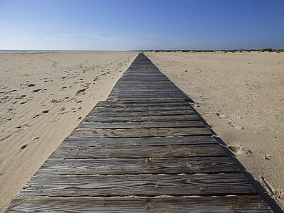 beach, sand, sea, walk, wooden, wood, footpath
