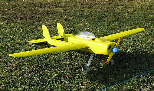 model airplane, yellow, model, model flight, hobby
