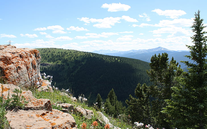 Colorado, l'estiu, muntanyes, núvols, cel, a l'exterior, rocoses
