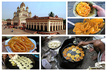 Indie, jedzenie, kolaż, podróży