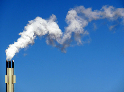 kouř, budova, komín, vzduchu, znečištění, životního prostředí, moc