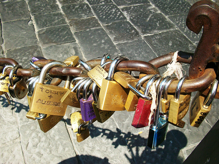hair, padlocks, string