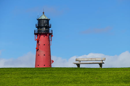 lighthouse, north sea, pellworm, wadden sea, island, sky, coast